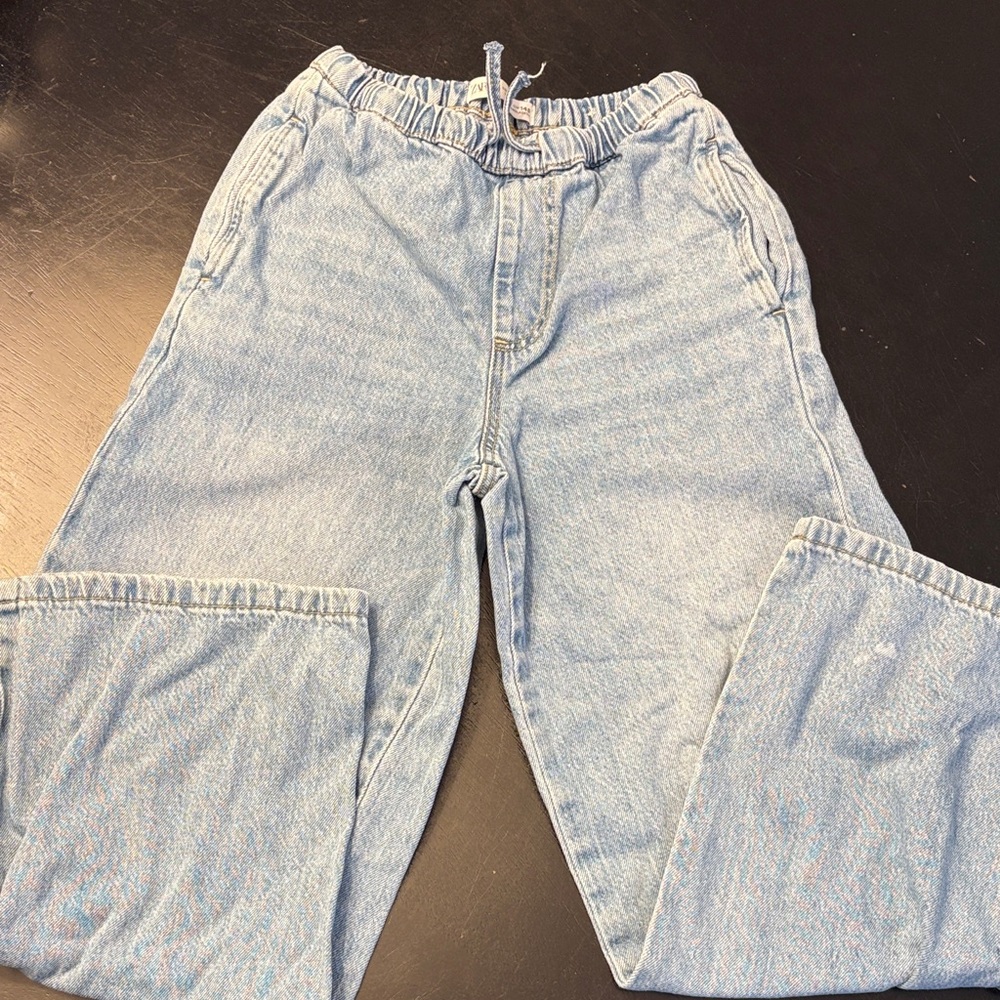 Zara Light Blue Elastic Waist Jeans